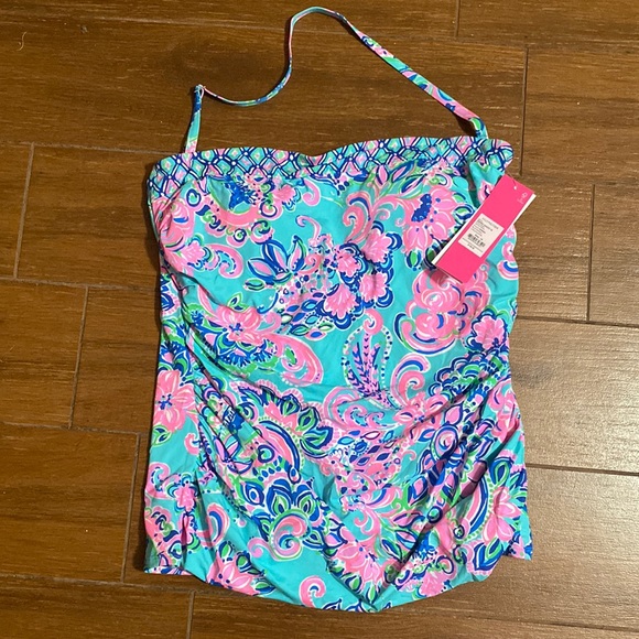 Lilly Pulitzer Other - LILLY Pulitzer Size 16 Justina Tankini Swim Top in Blue Horizon Jungle Sunrise